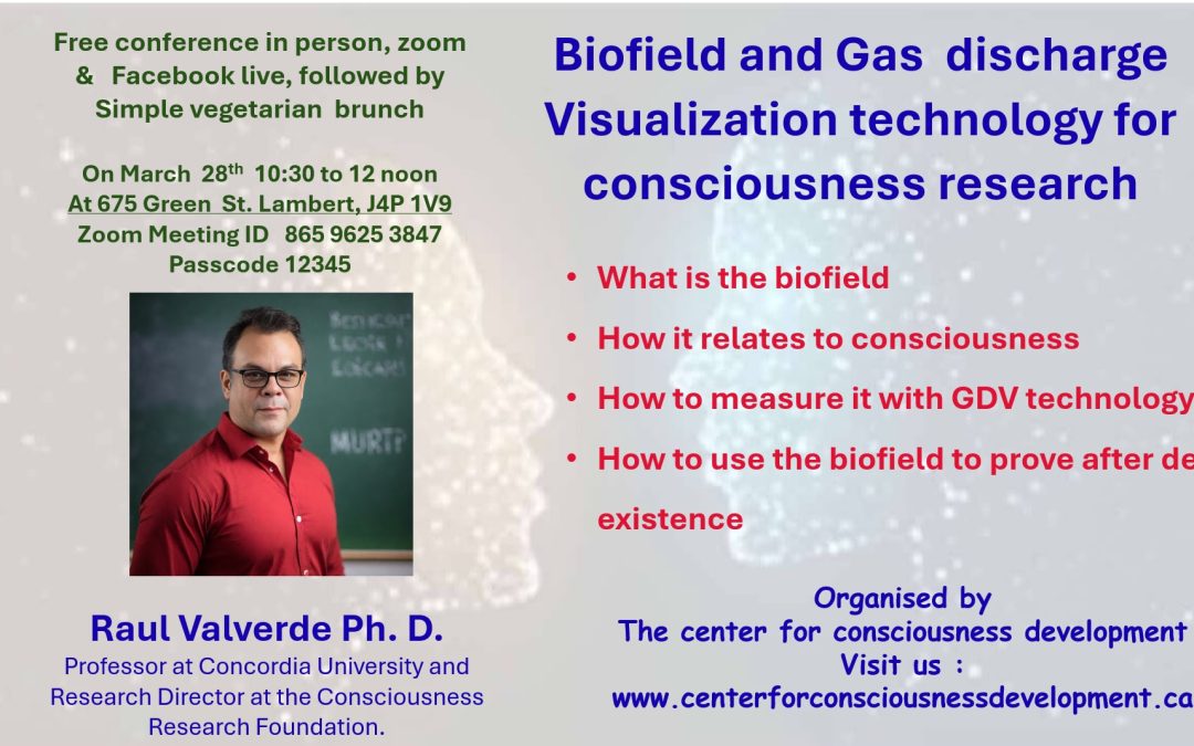 Biofield and Gas discharge Visualization technology for consciousness research